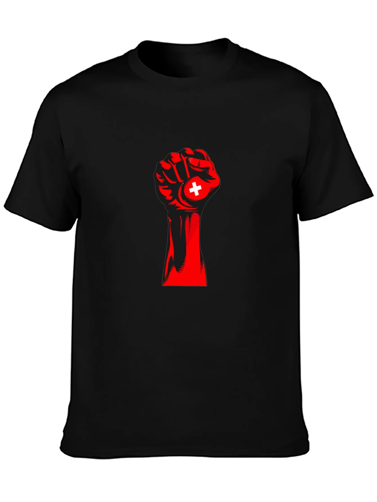 Red Fist Switzerland Flag Graphic Tee product image 3