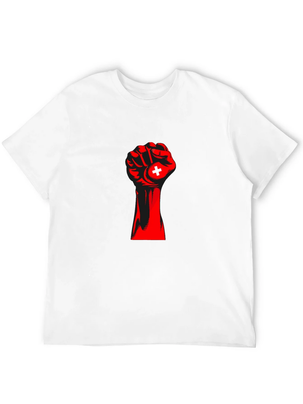 Red Fist Switzerland Flag Graphic Tee product image 11