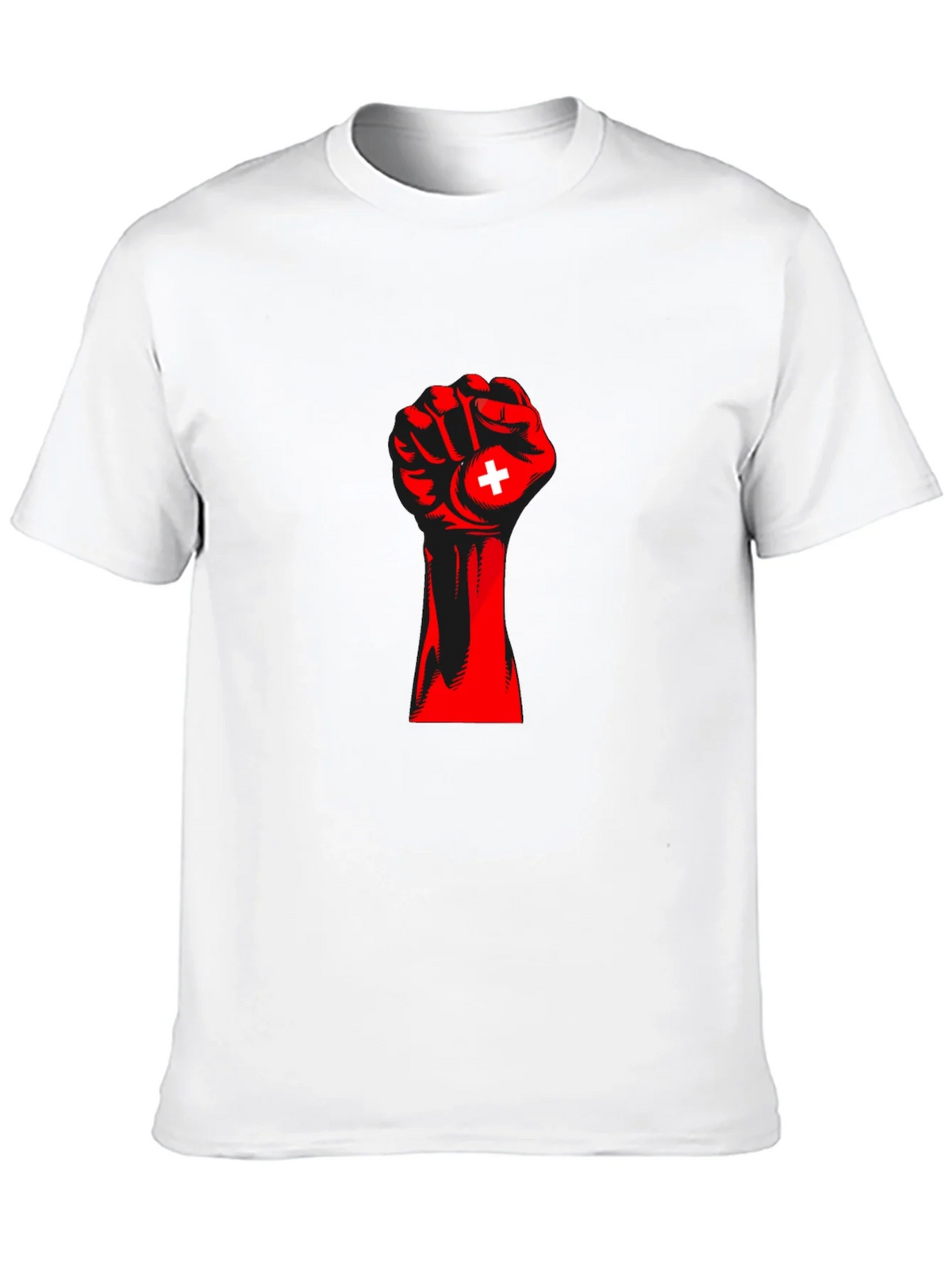 Red Fist Switzerland Flag Graphic Tee product image 9