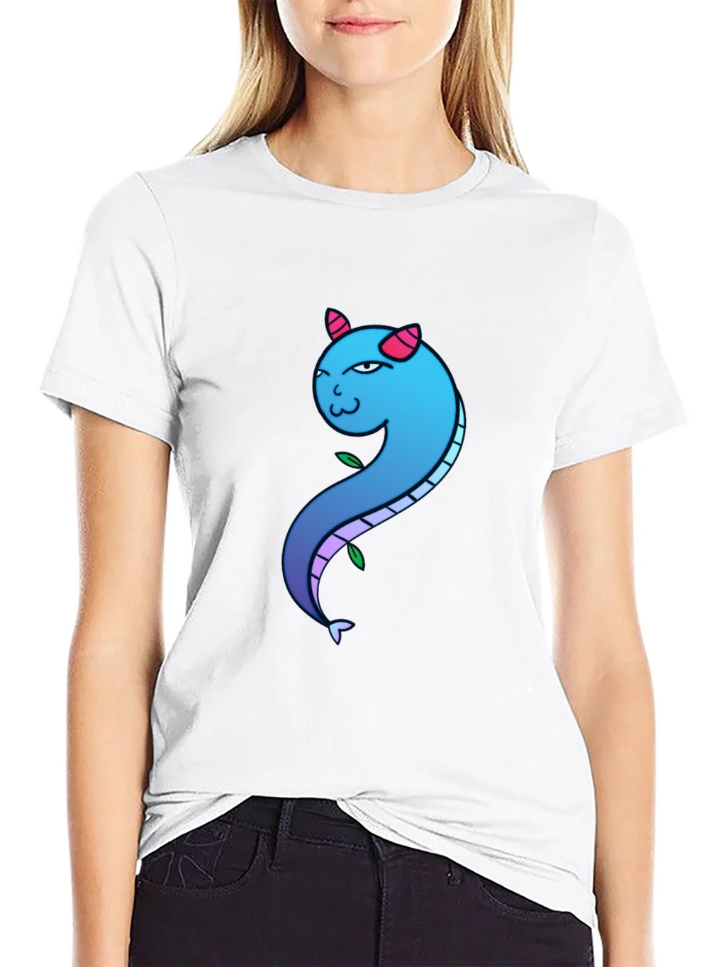 Blue Gradient Dragon Graphic Tee - Mens Black T-Shirt product image 8