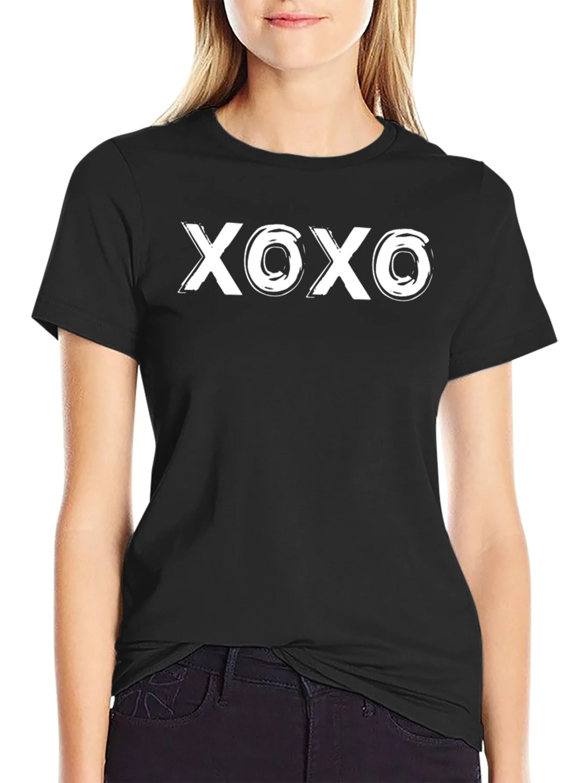 XOXO Graphic Tee - Casual Black Cotton T-Shirt product image 2