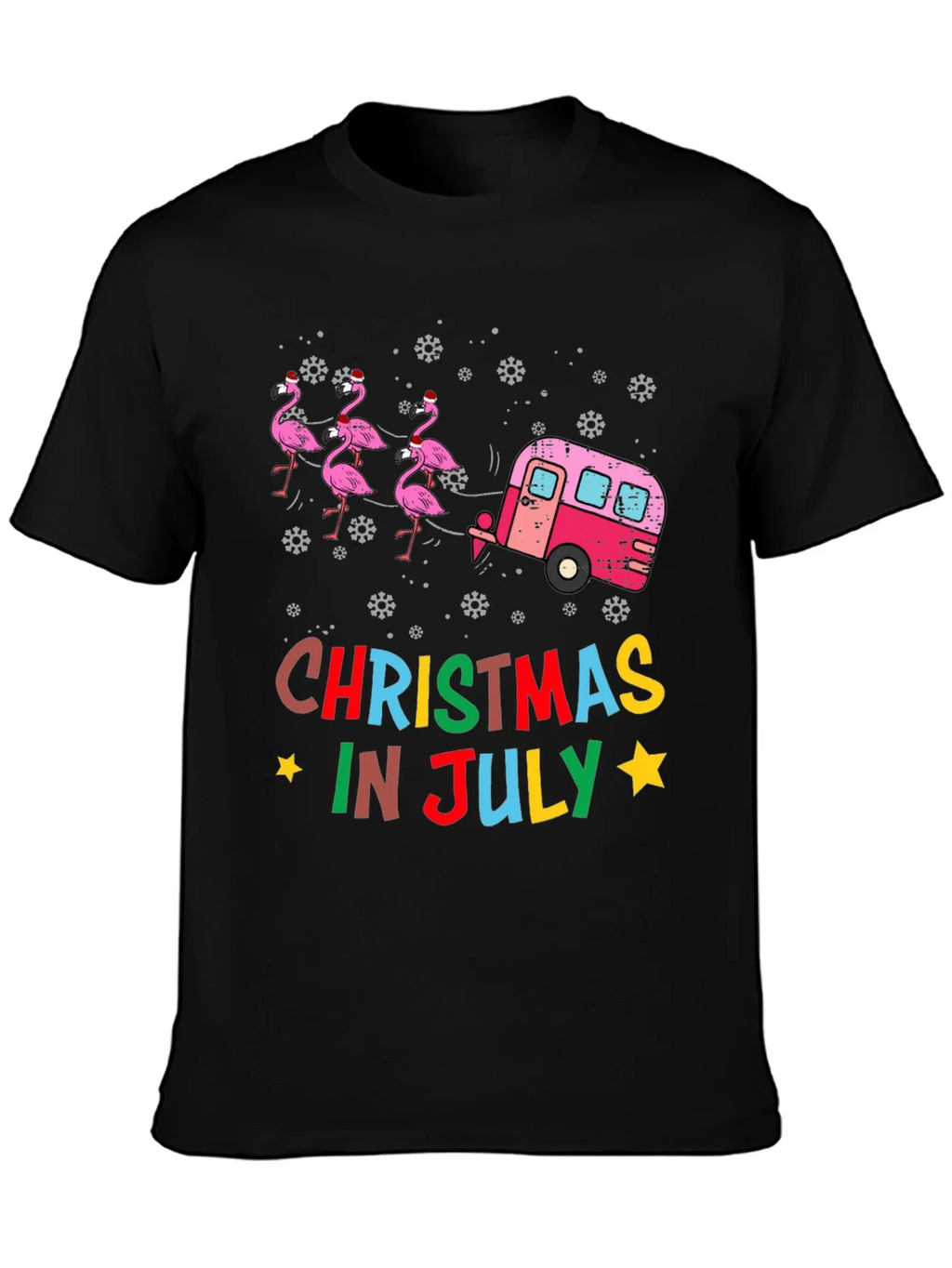 Christmas in July Flamingo T-Shirt product image 3