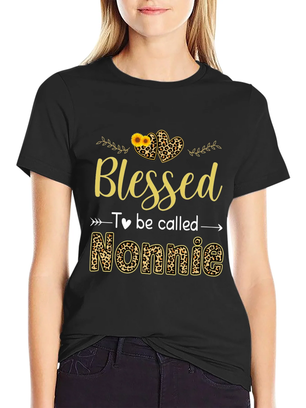 Blessed Nonnie Leopard Print Graphic Tee product image 2