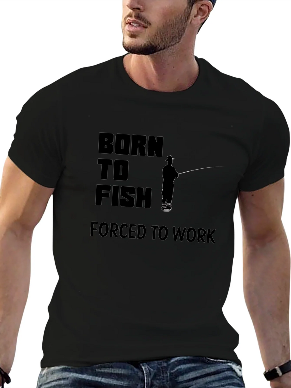 Born to Fish Black Graphic Tee product image 6