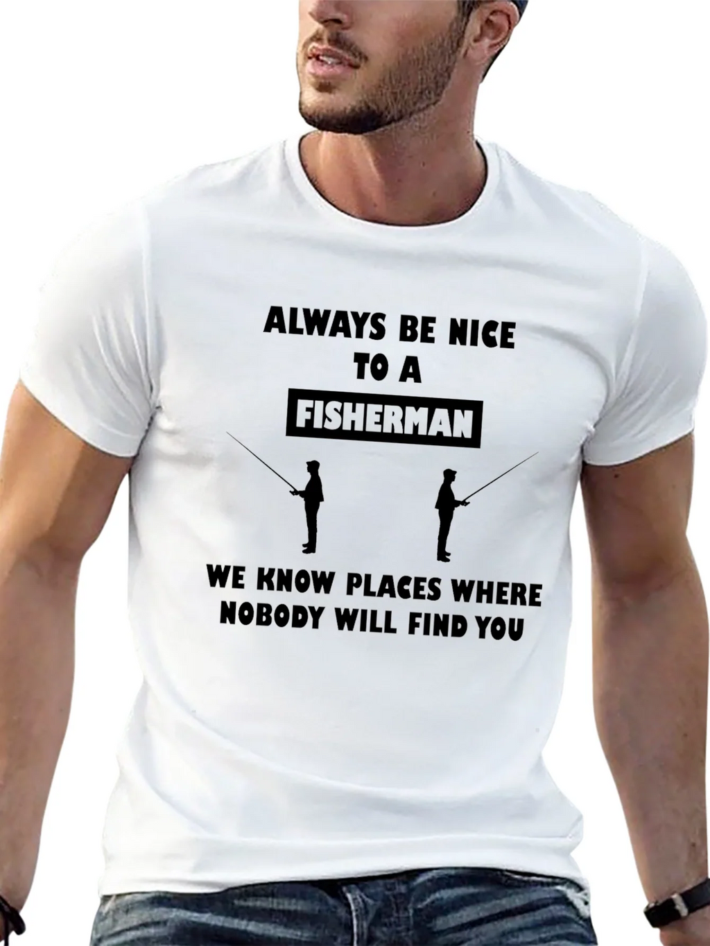 Funny Fisherman Graphic T-Shirt - Always Be Nice product image 12