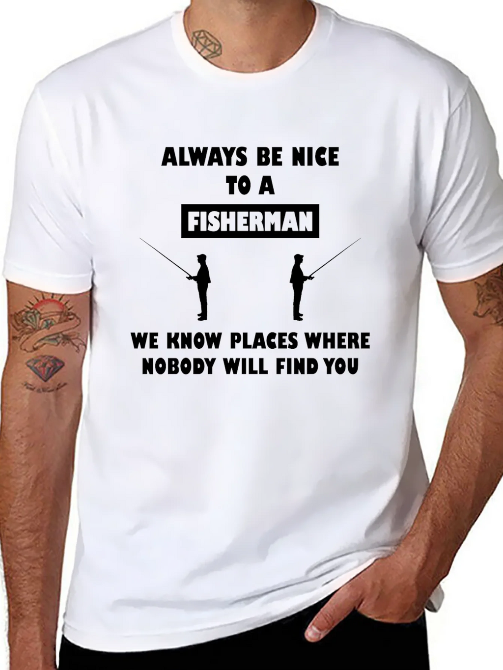 Funny Fisherman Graphic T-Shirt - Always Be Nice product image 7