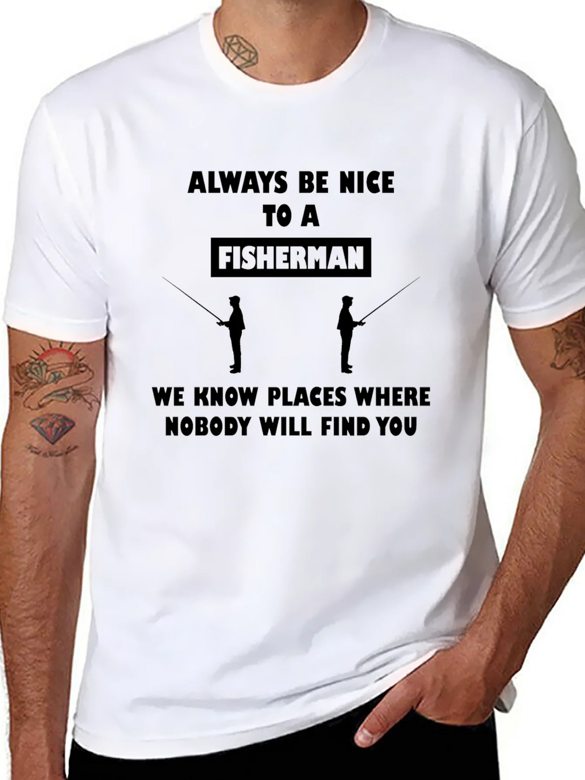 Funny Fisherman Graphic T-Shirt - Always Be Nice product image 7