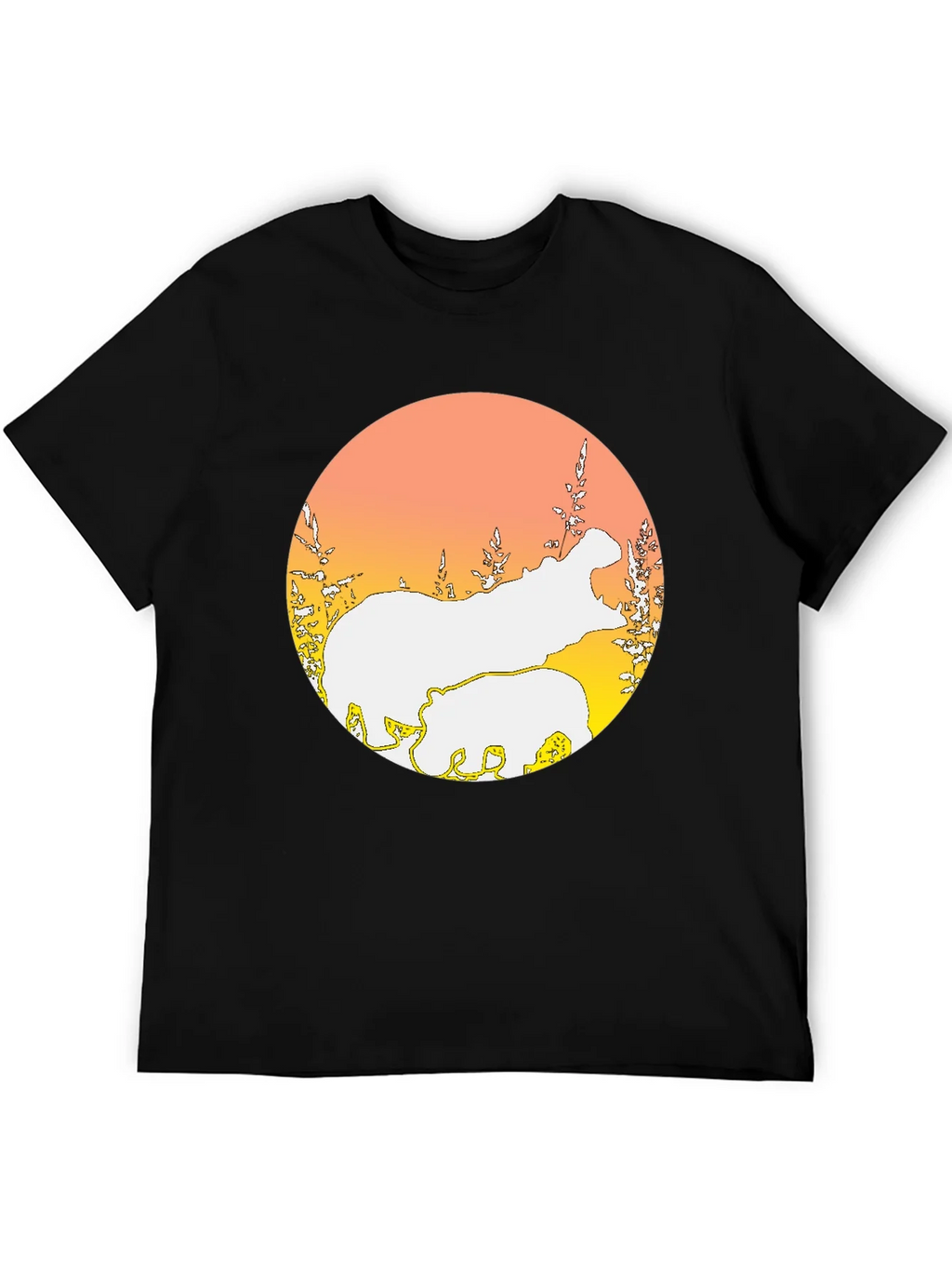 Hippo Silhouette Graphic Tee - Black product image 5