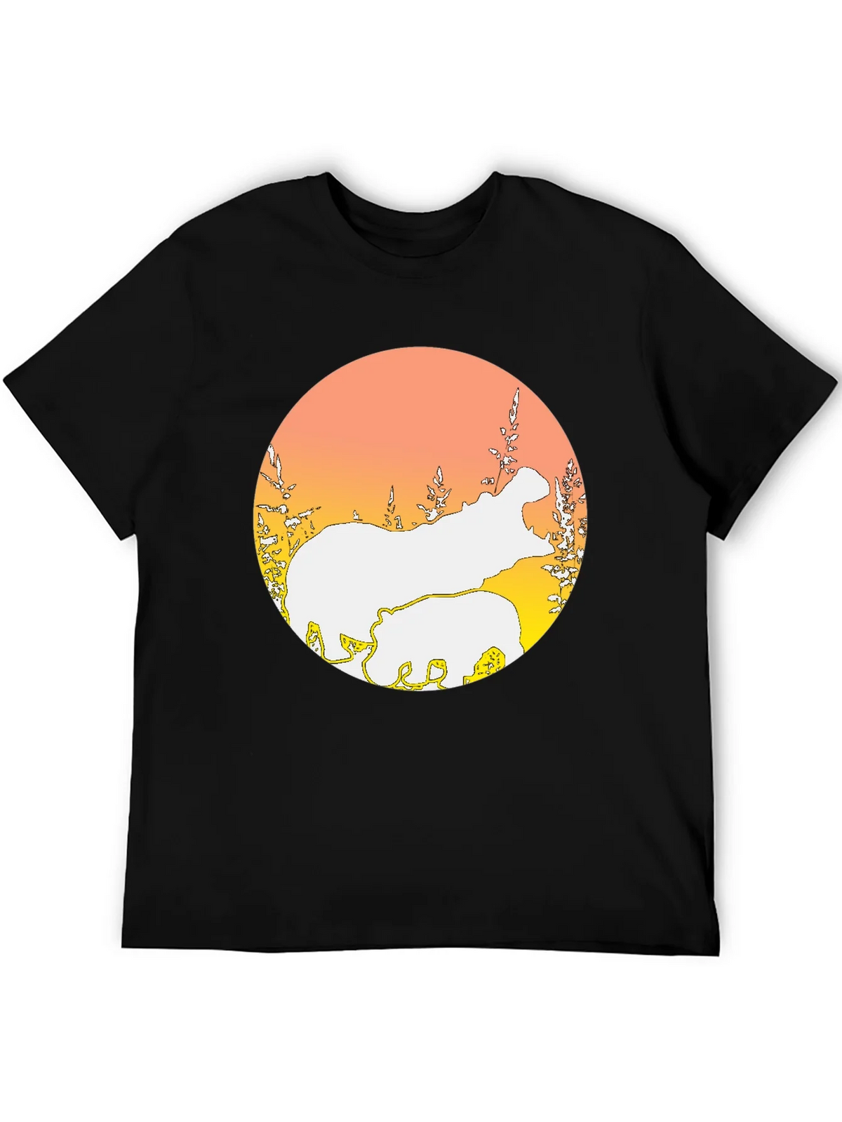 Hippo Silhouette Graphic Tee - Black product image 5