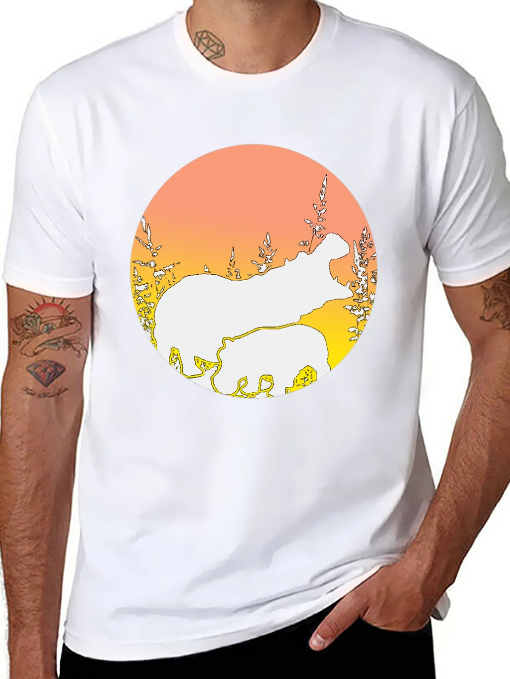 Hippo Silhouette Graphic Tee - Black product image 7