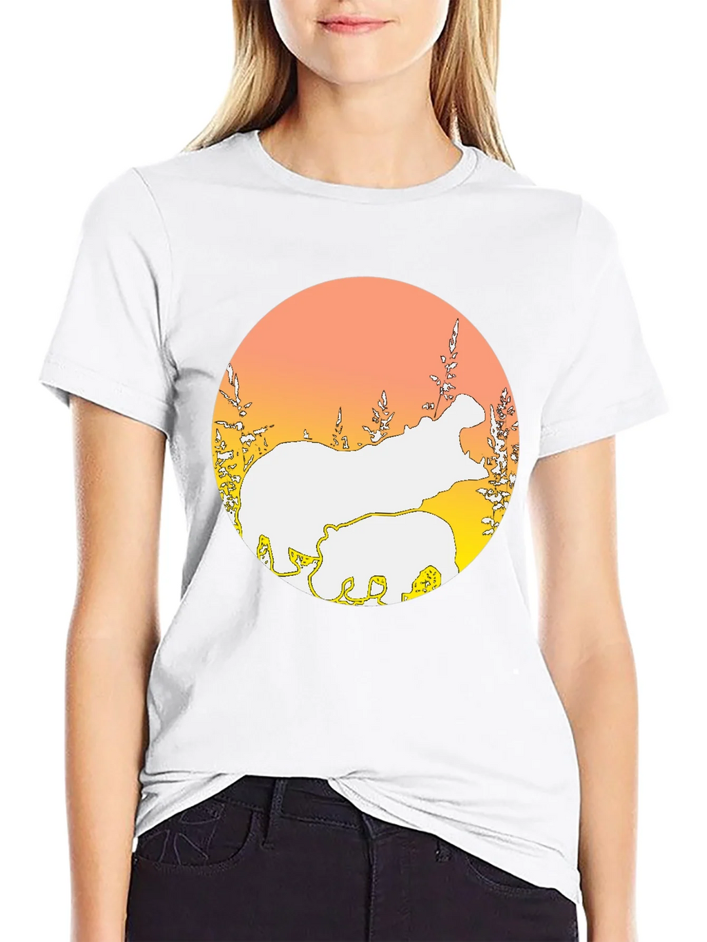 Hippo Silhouette Graphic Tee - Black product image 8
