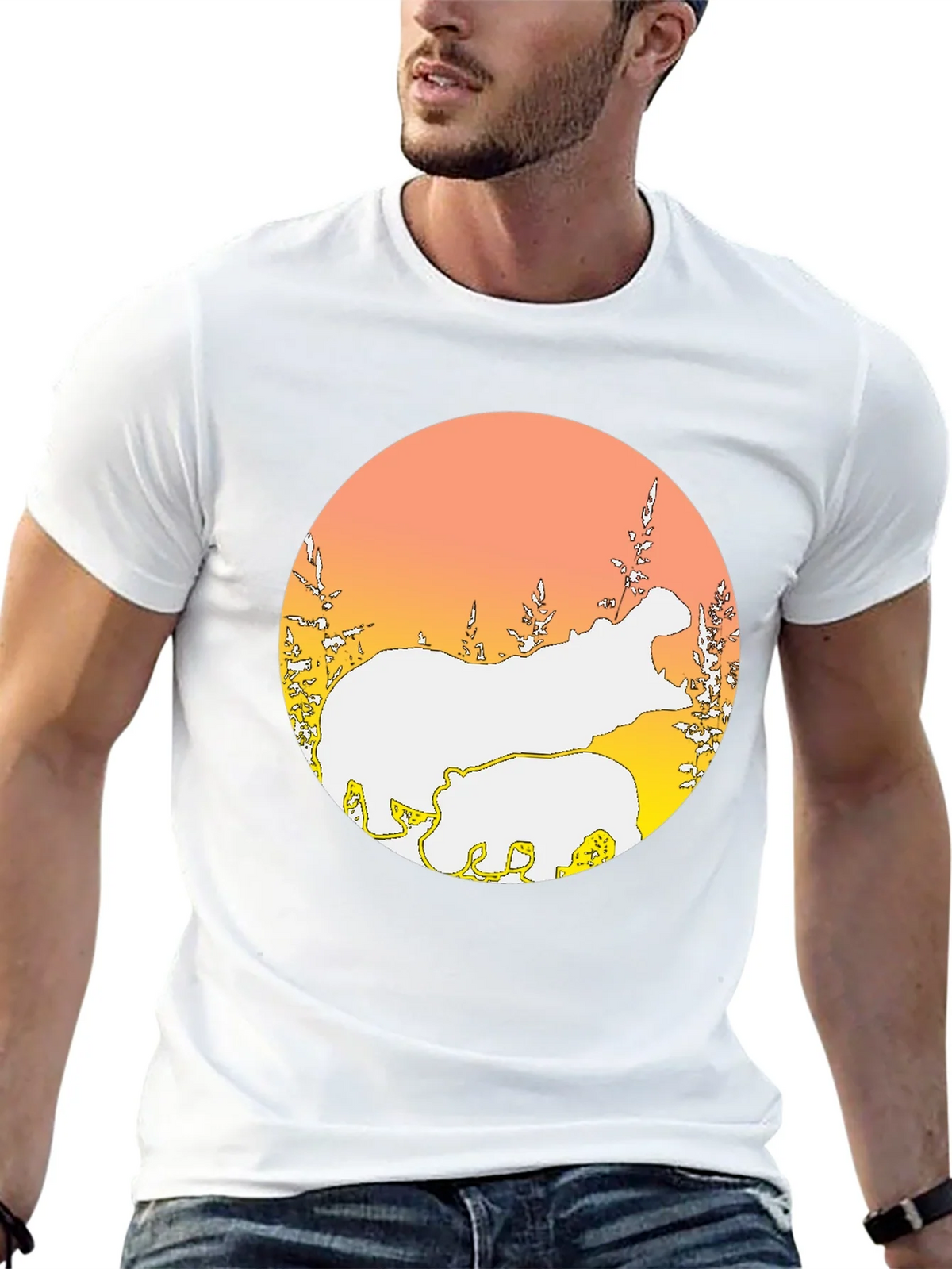 Hippo Silhouette Graphic Tee - Black product image 12