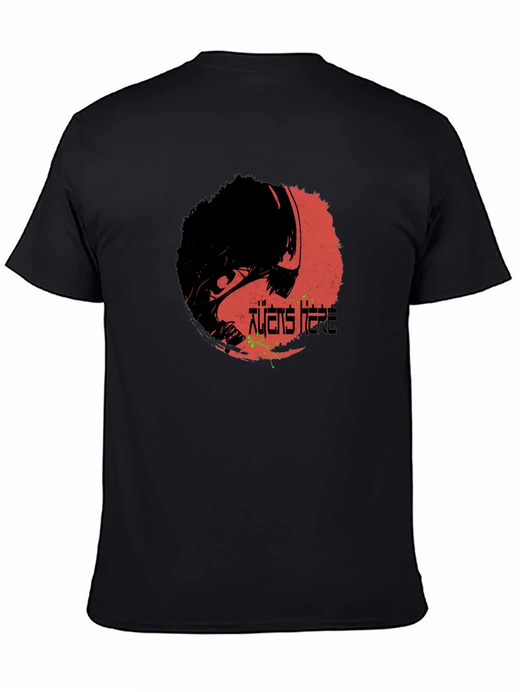 Aliens Here Graphic T-Shirt - Black Cotton Tee product image 4