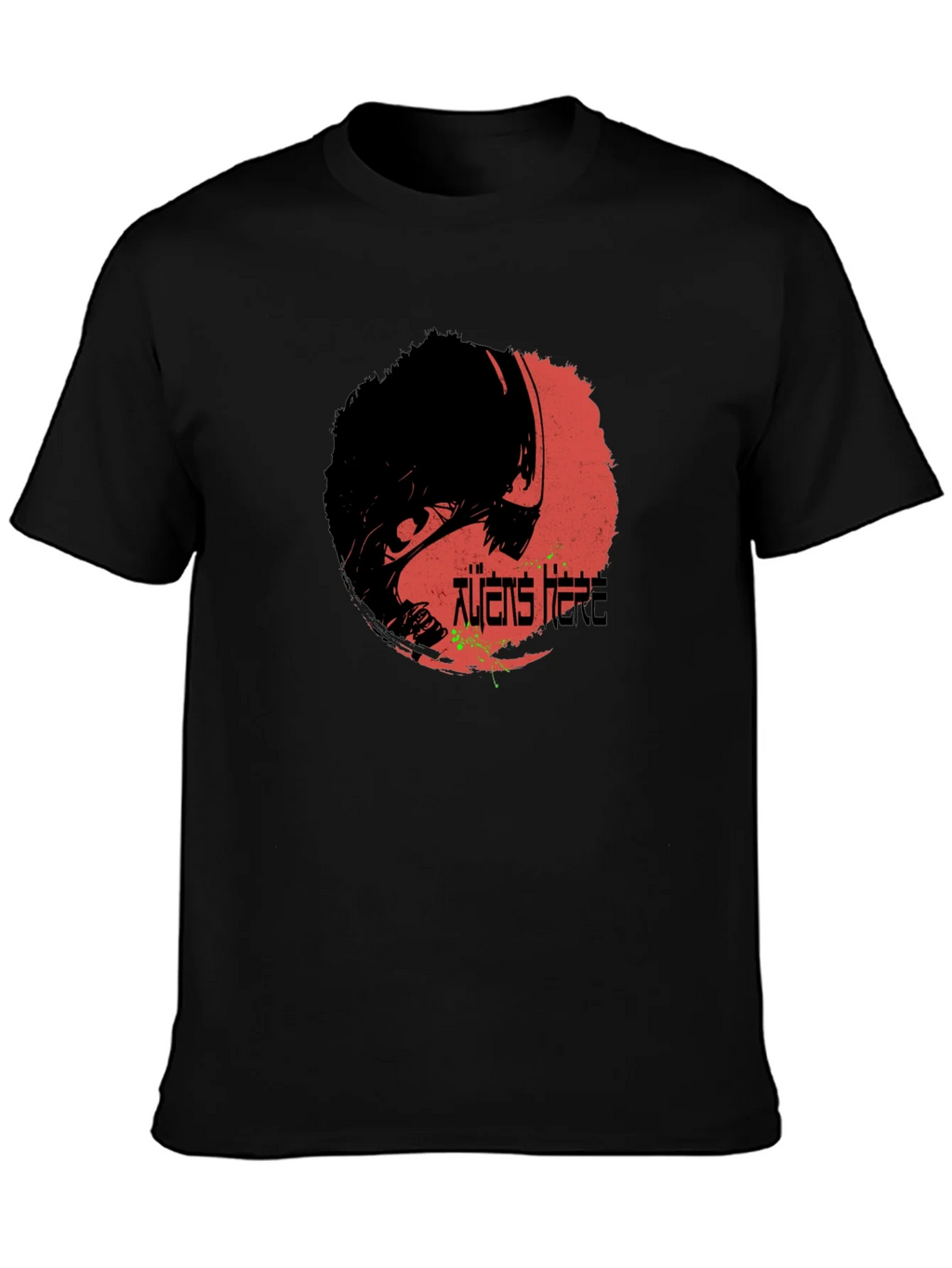 Aliens Here Graphic T-Shirt - Black Cotton Tee product image 3