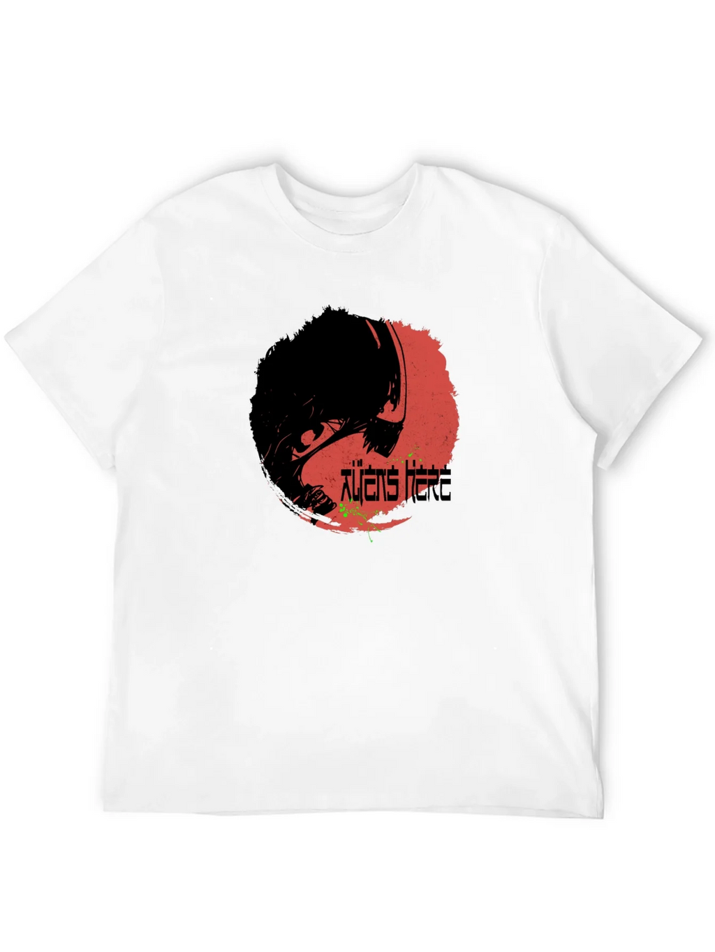 Aliens Here Graphic T-Shirt - Black Cotton Tee product image 11