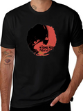 Aliens Here Graphic T-Shirt - Black Cotton Tee product image 1