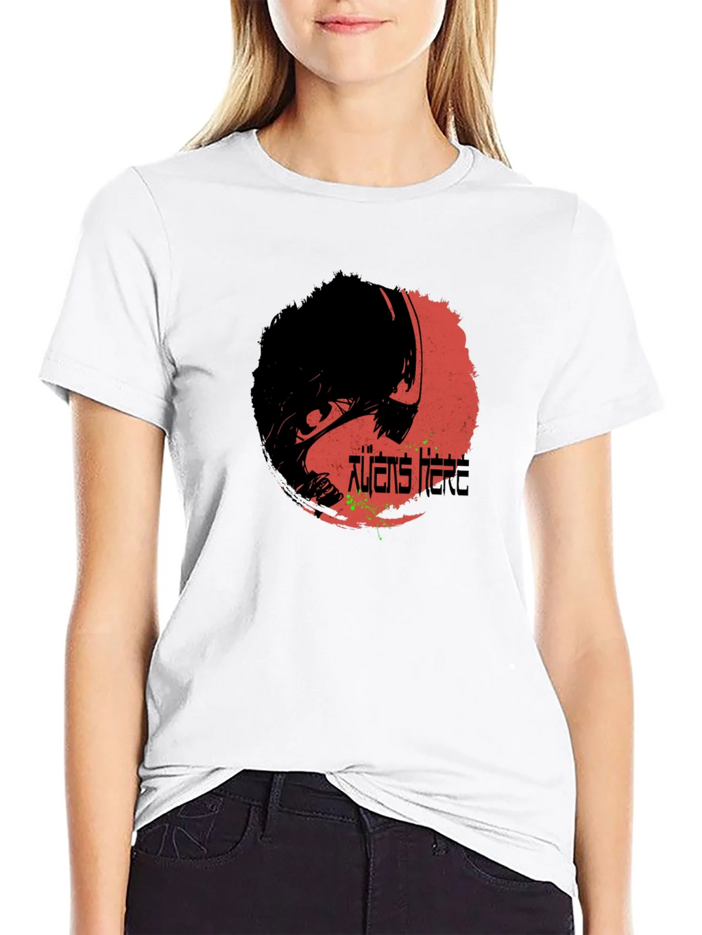 Aliens Here Graphic T-Shirt - Black Cotton Tee product image 8