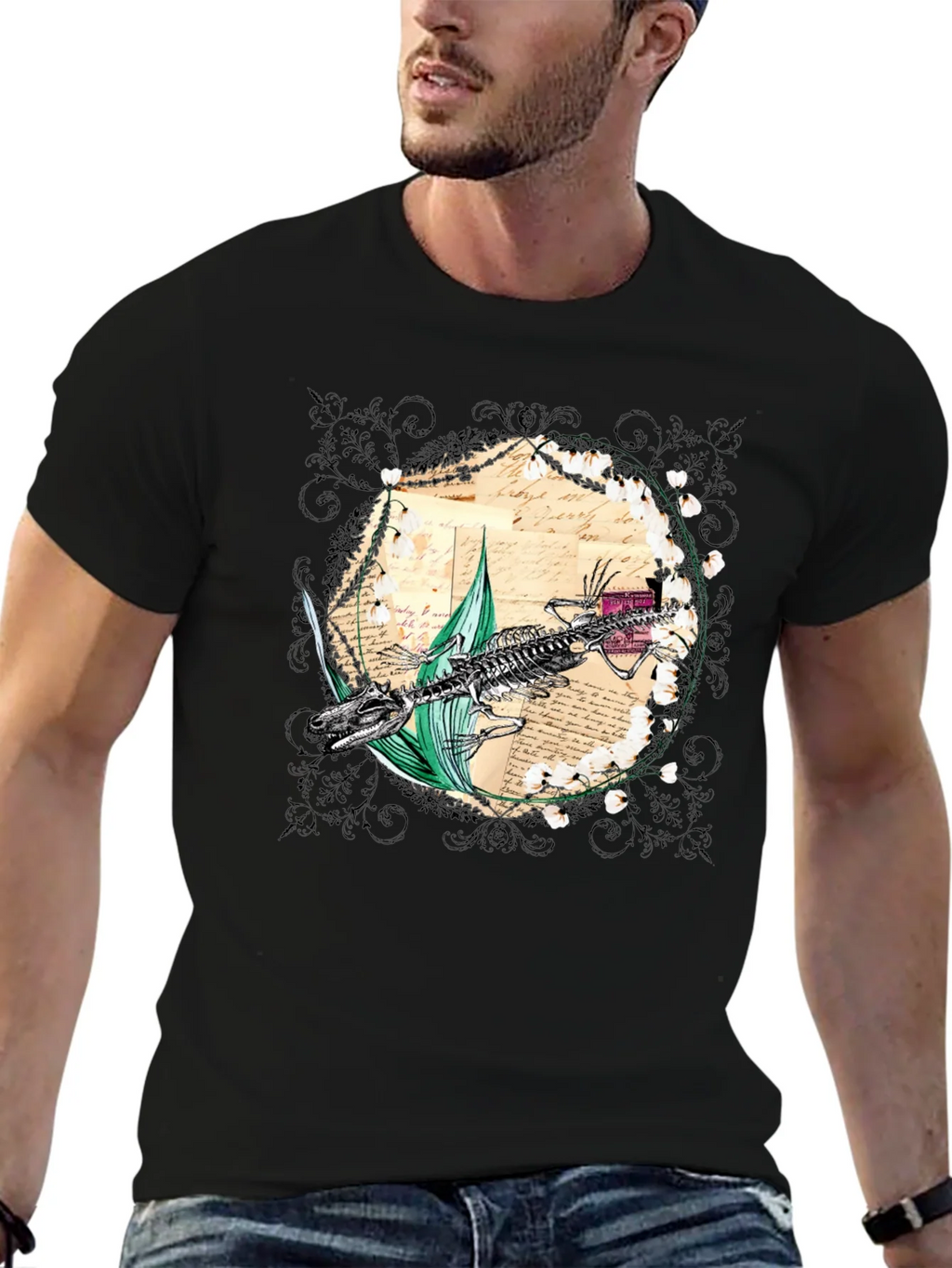 Vintage Crocodile Skeleton Graphic Tee product image 6