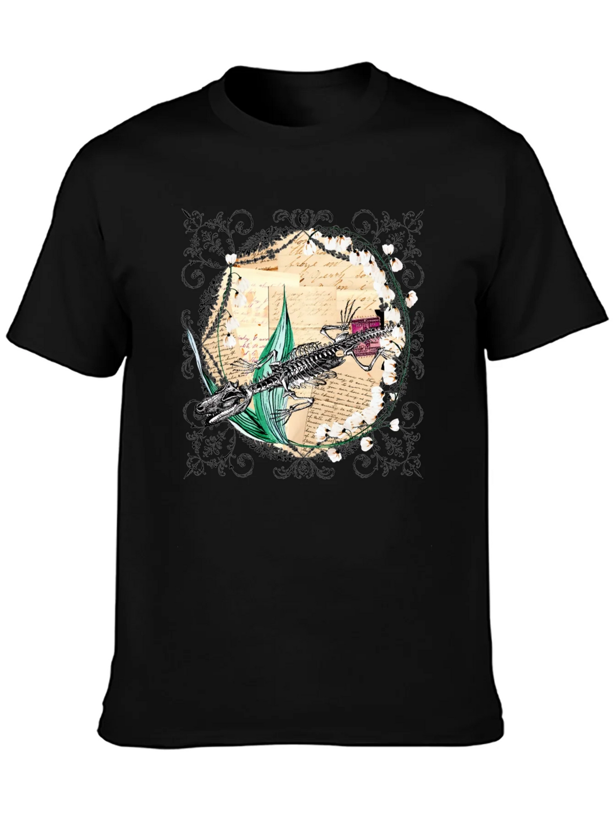 Vintage Crocodile Skeleton Graphic Tee product image 3