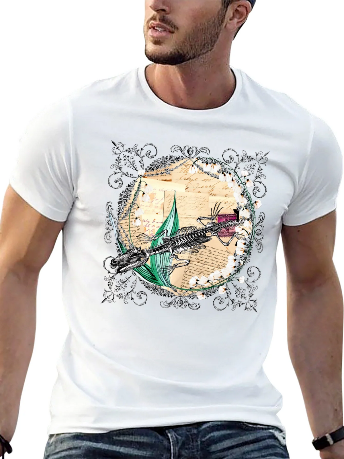 Vintage Crocodile Skeleton Graphic Tee product image 12