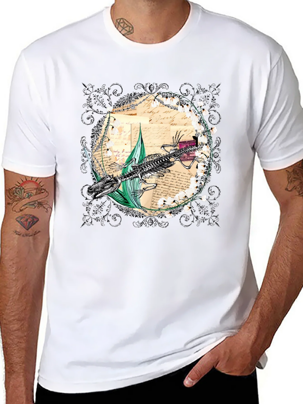 Vintage Crocodile Skeleton Graphic Tee product image 7
