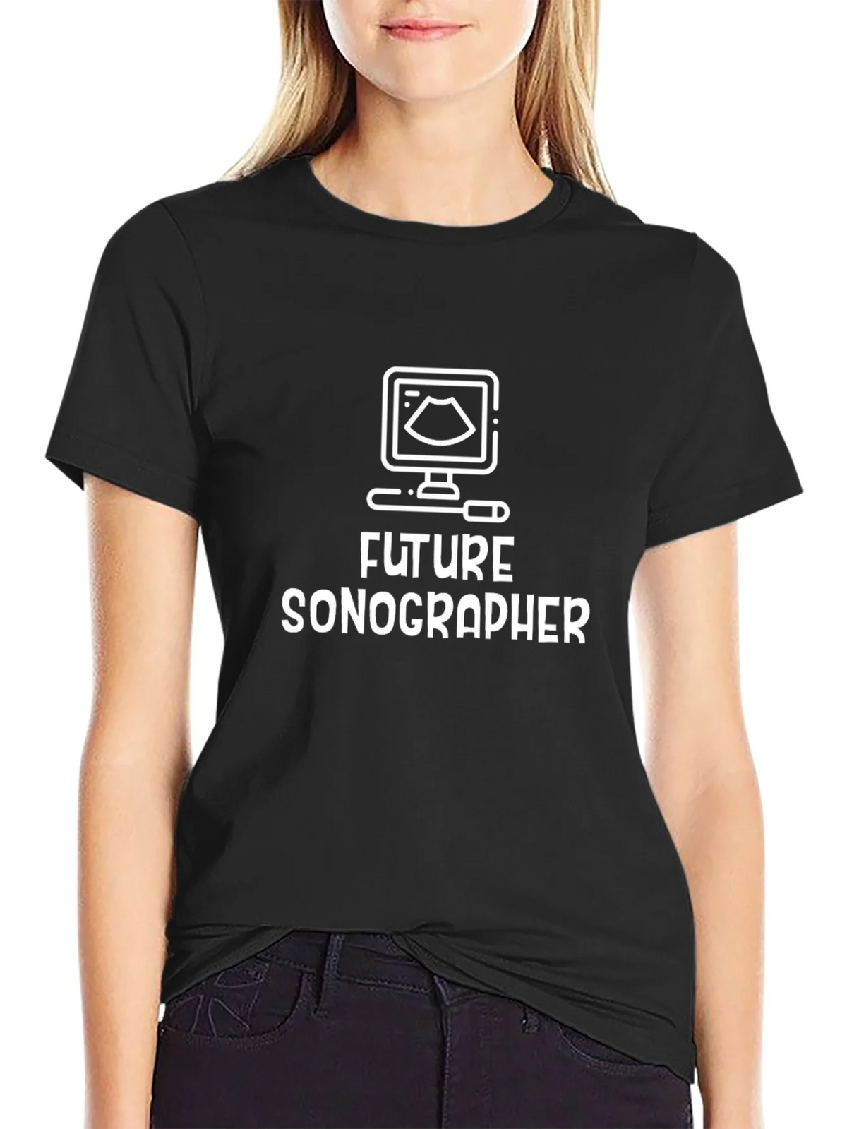 Future Sonographer Black T-Shirt - Ultrasound Design product image 2