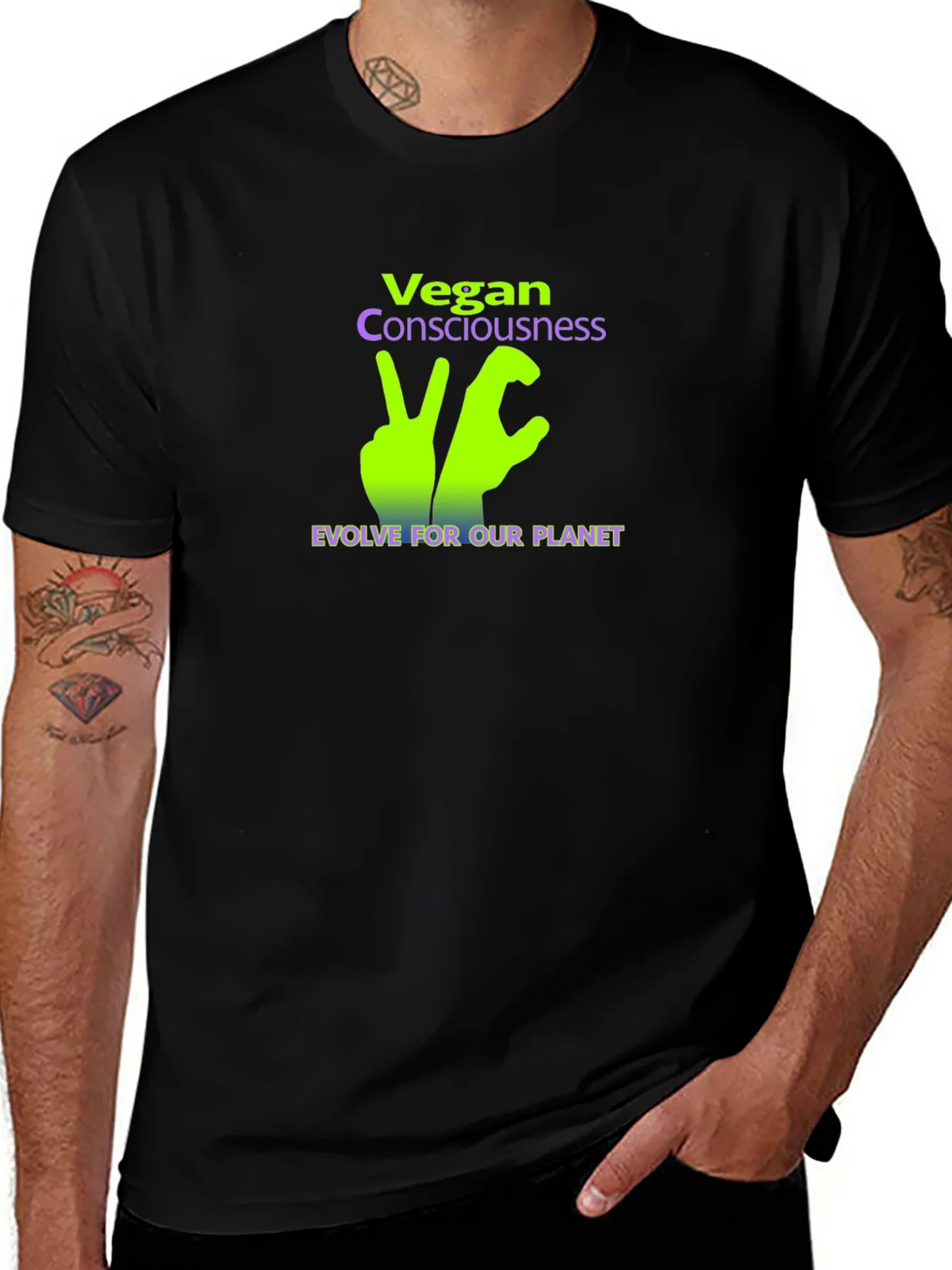 Vegan Consciousness T-Shirt - Evolve For Our Planet product image 1