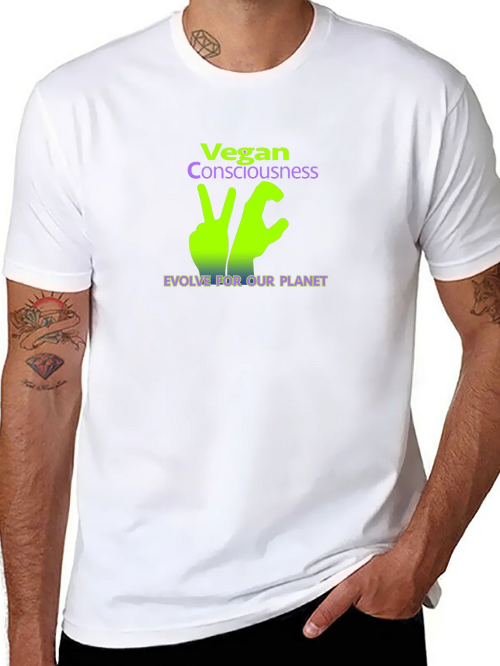 Vegan Consciousness T-Shirt - Evolve For Our Planet product image 7