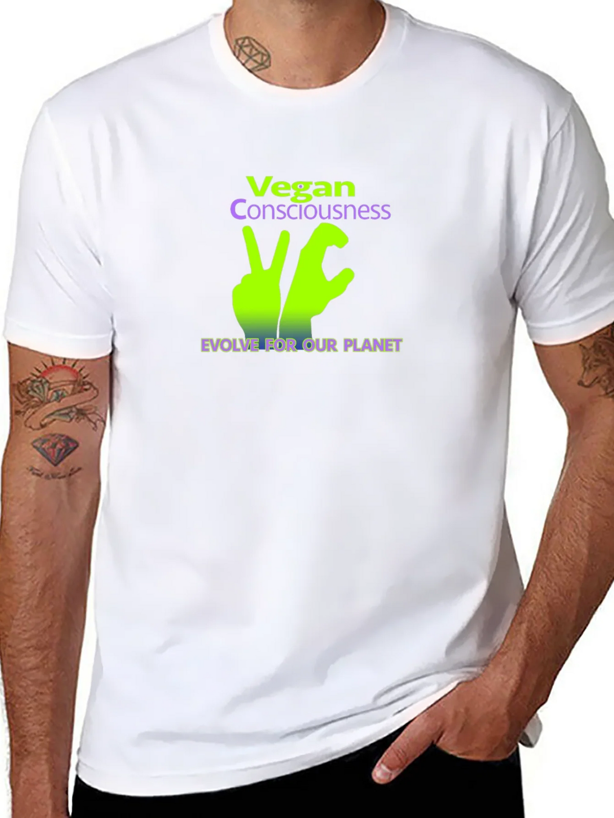 Vegan Consciousness T-Shirt - Evolve For Our Planet product image 7