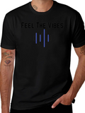 Feel The Vibes Graphic Tee - Stylish Cotton Blend Shirt product image 1