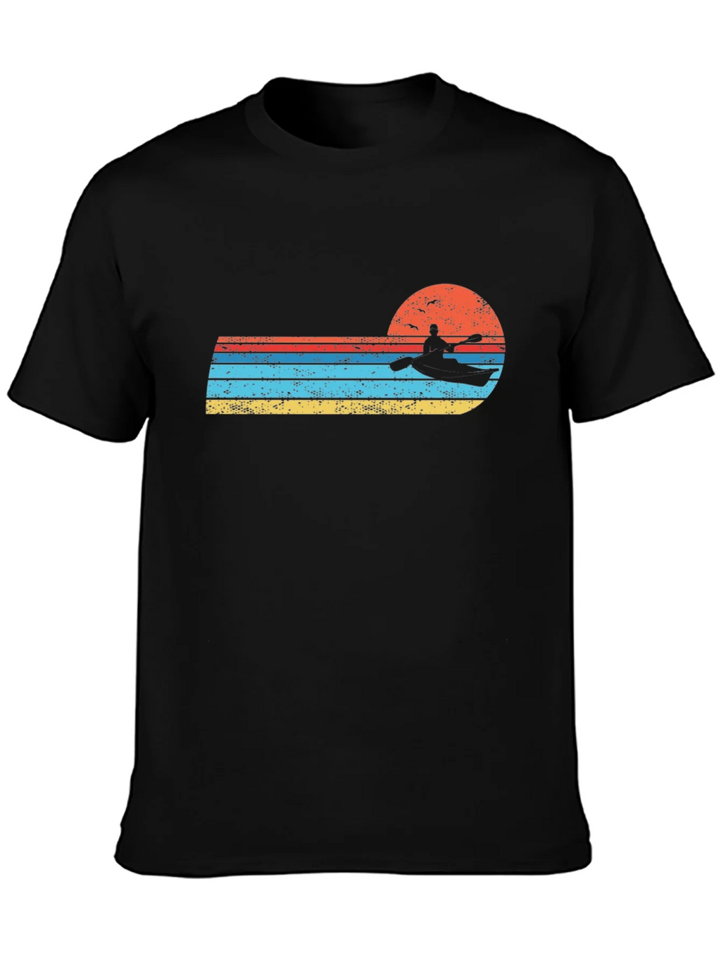 Retro Kayak Sunset Graphic Tee product image 3