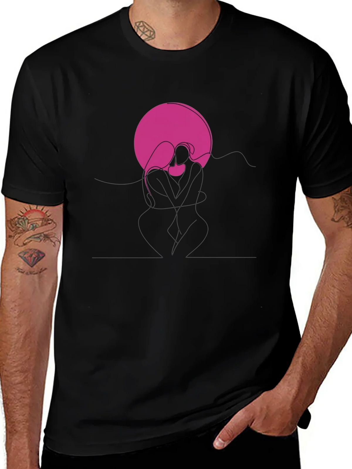 Abstract Couple Graphic Tee - Black product image 1