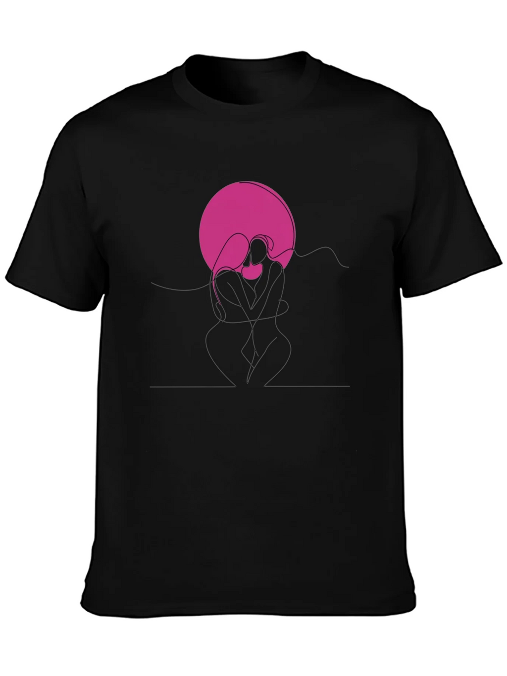 Abstract Couple Graphic Tee - Black product image 3