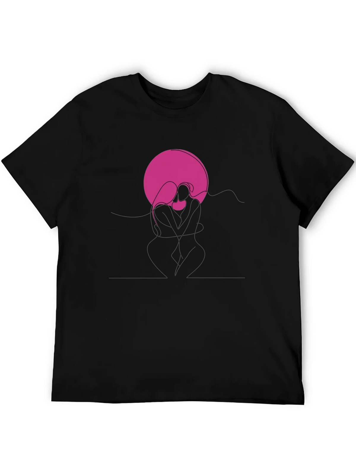 Abstract Couple Graphic Tee - Black product image 5