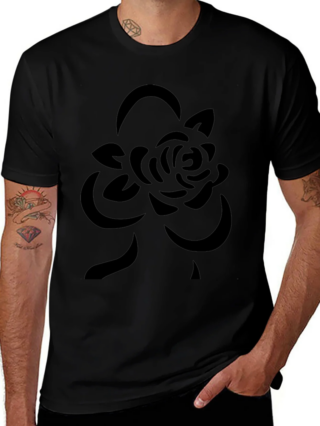 Black Rose Graphic Tee - Modern Casual Style product image 1