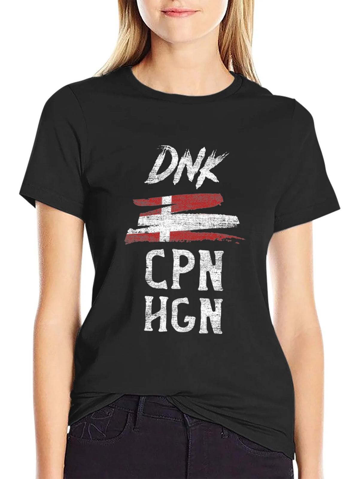 Denmark Travel Shirt DNK CPN HGN Black Cotton Tee product image 2