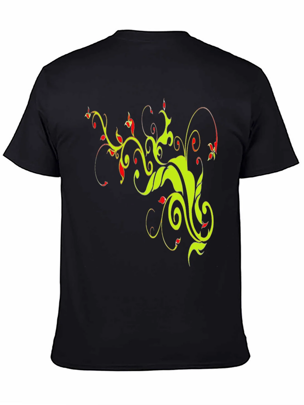 Stylish Black T-Shirt with Floral Vine Design product image 4