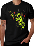 Stylish Black T-Shirt with Floral Vine Design product image 1