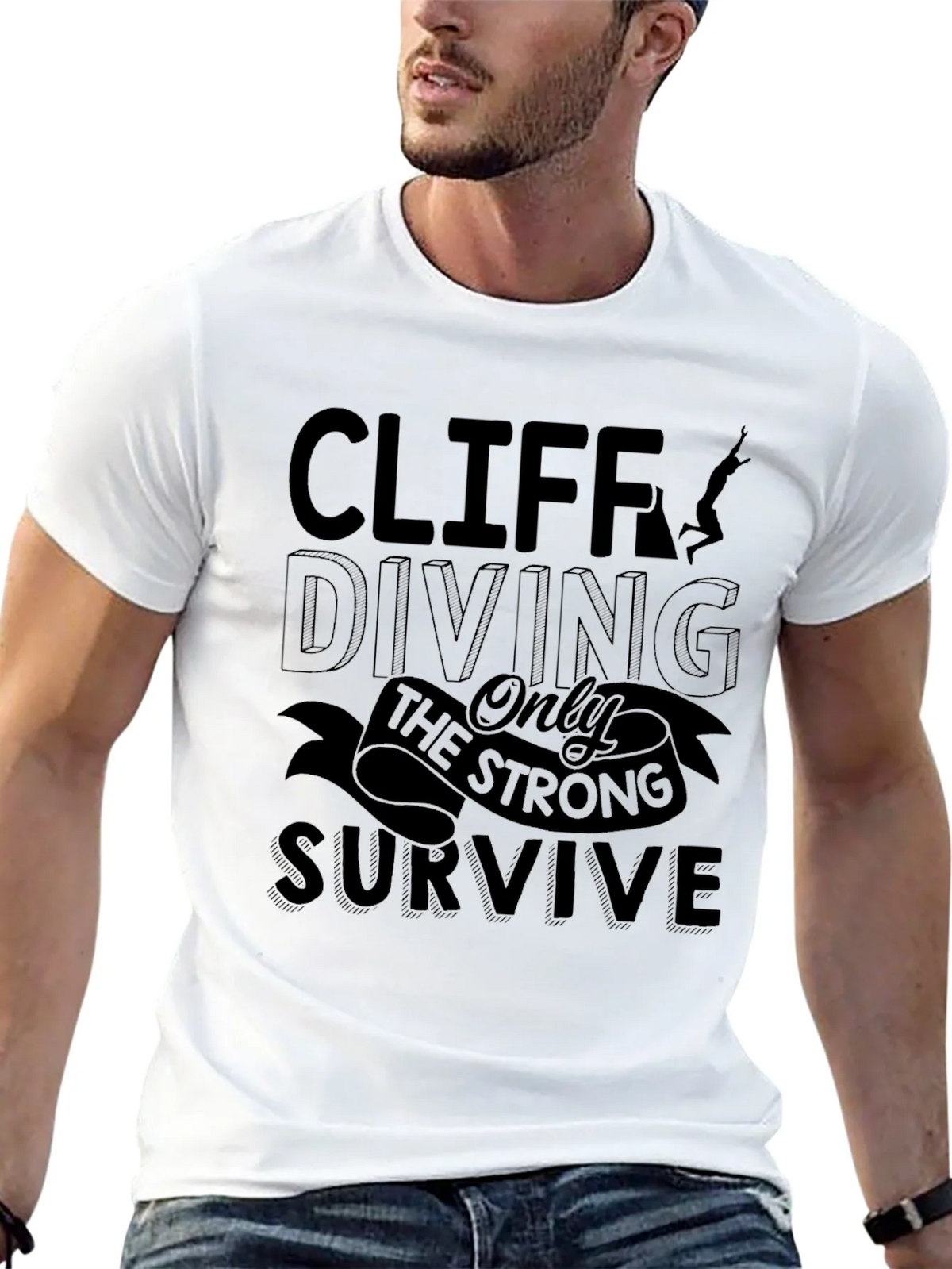 Cliff Diving T-Shirt - Only the Strong Survive product image 5