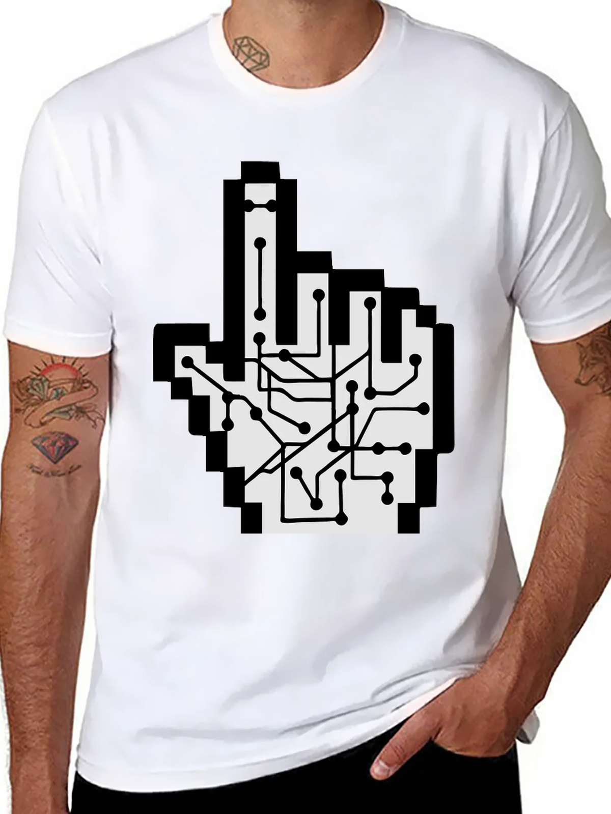 Circuit Board Pointer T-Shirt - Pixel Hand Design product image 7