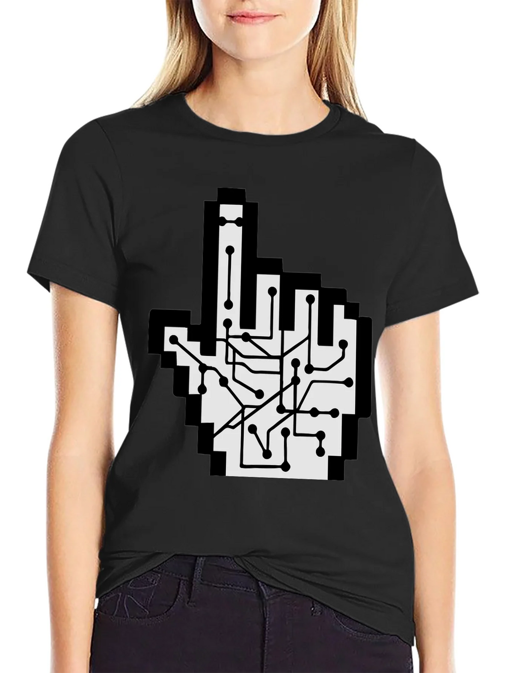 Circuit Board Pointer T-Shirt - Pixel Hand Design product image 2