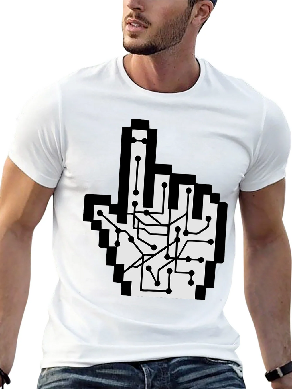 Circuit Board Pointer T-Shirt - Pixel Hand Design product image 12