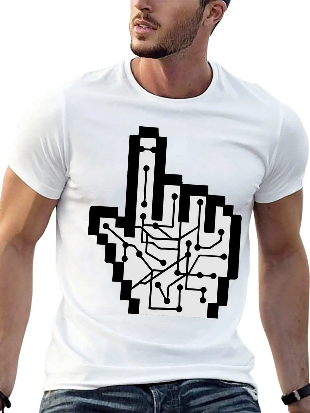 Circuit Board Pointer T-Shirt - Pixel Hand Design product image 12
