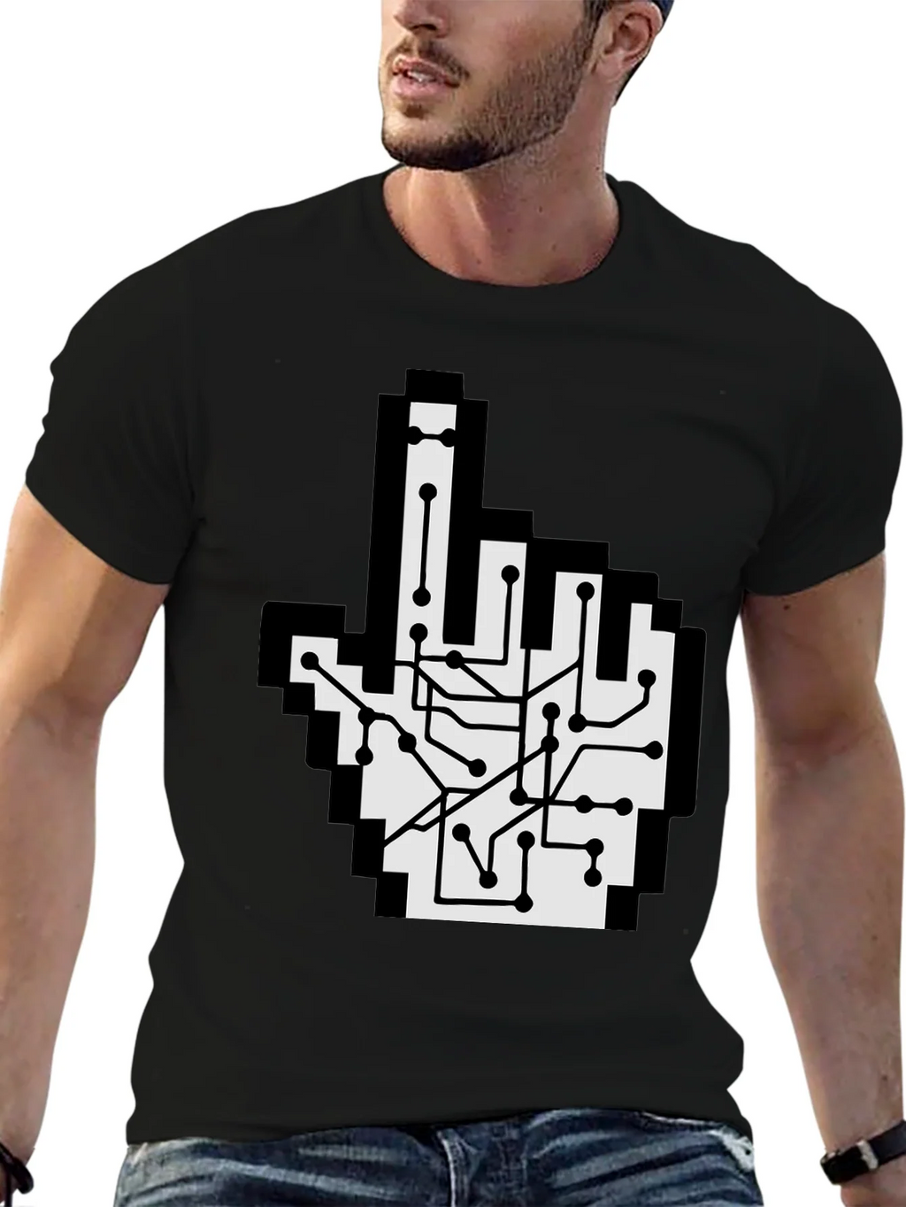 Circuit Board Pointer T-Shirt - Pixel Hand Design product image 6