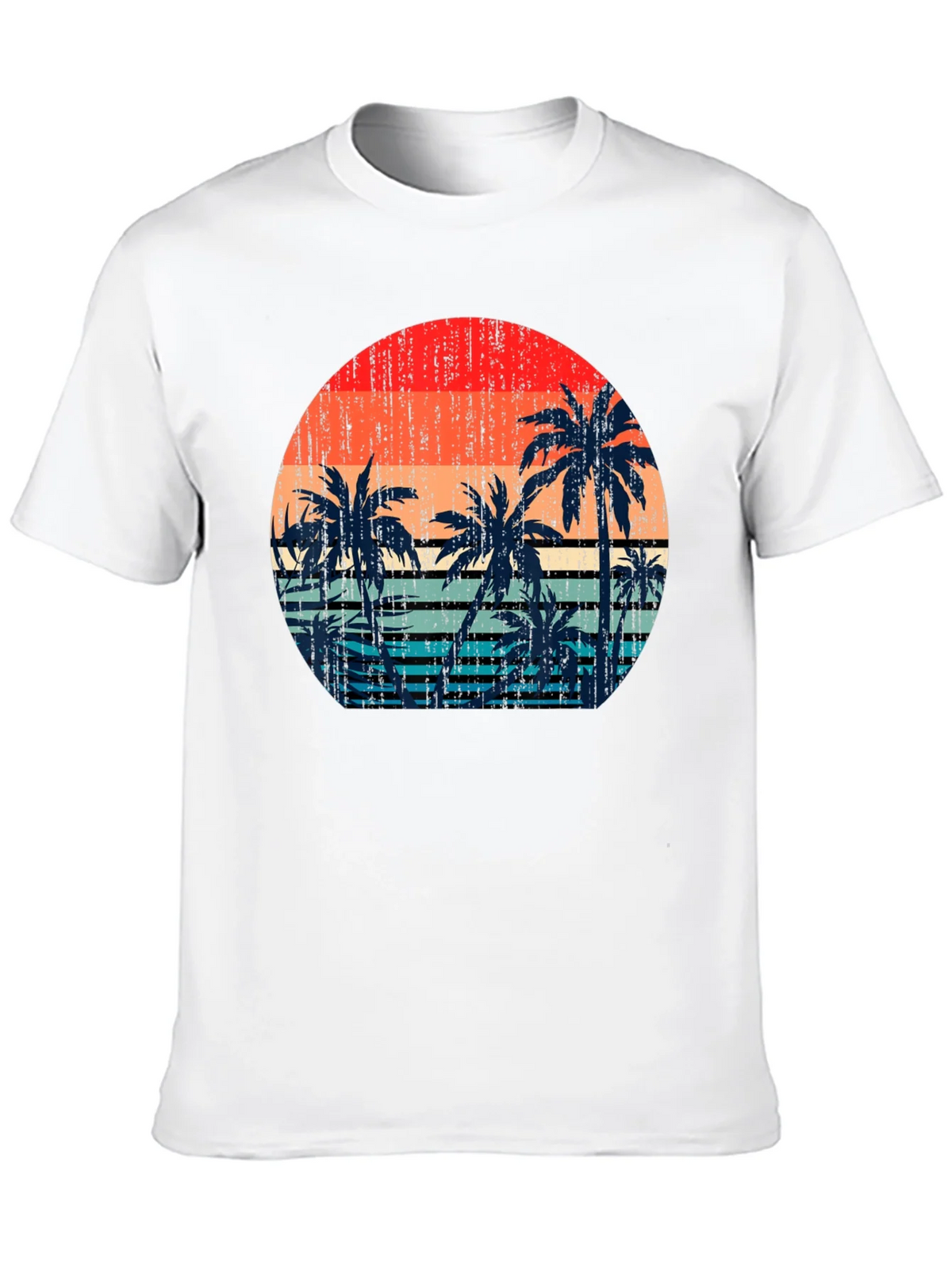 Retro Sunset Palm Tree Graphic T-Shirt product image 9