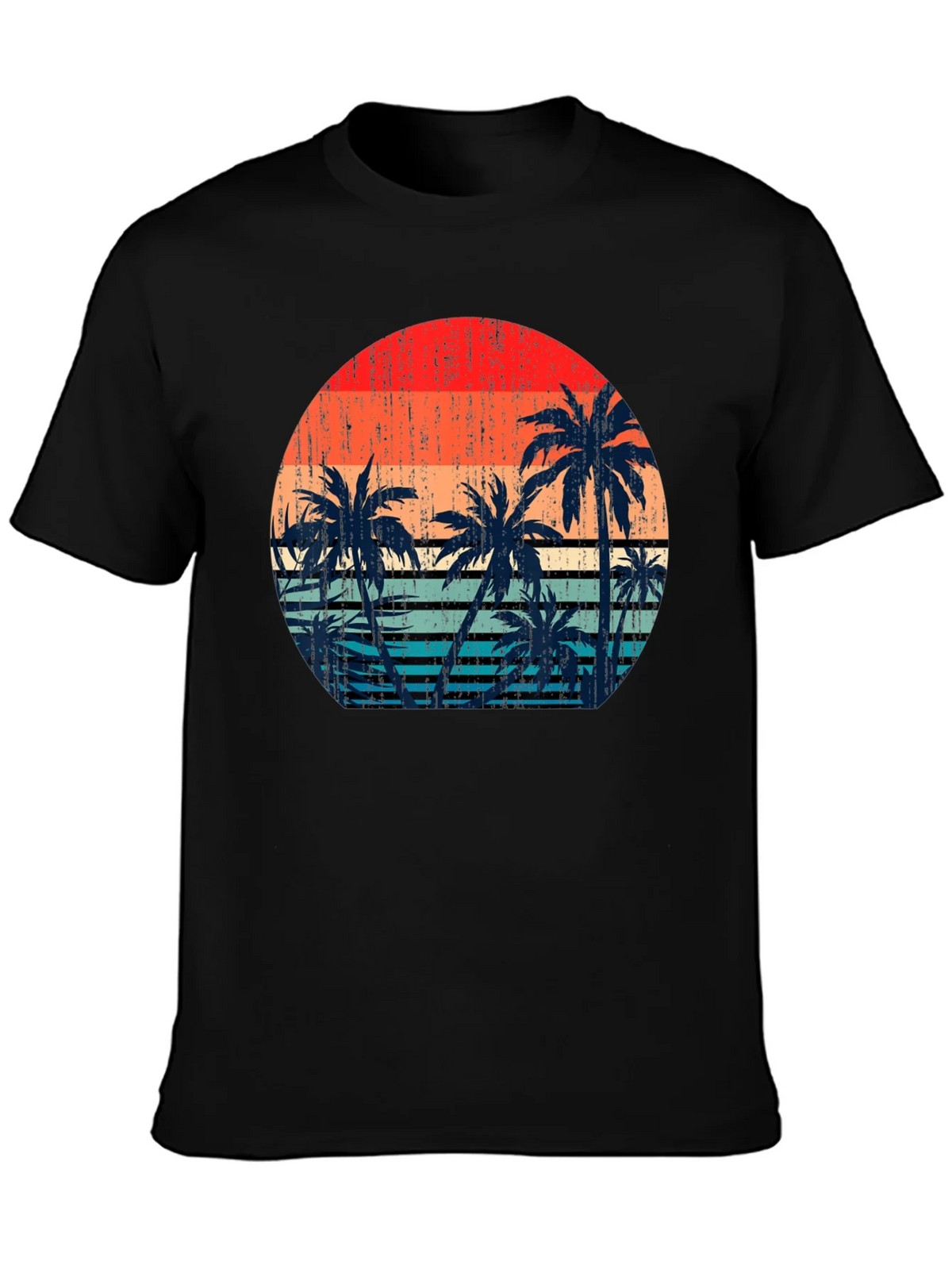 Retro Sunset Palm Tree Graphic T-Shirt product image 3