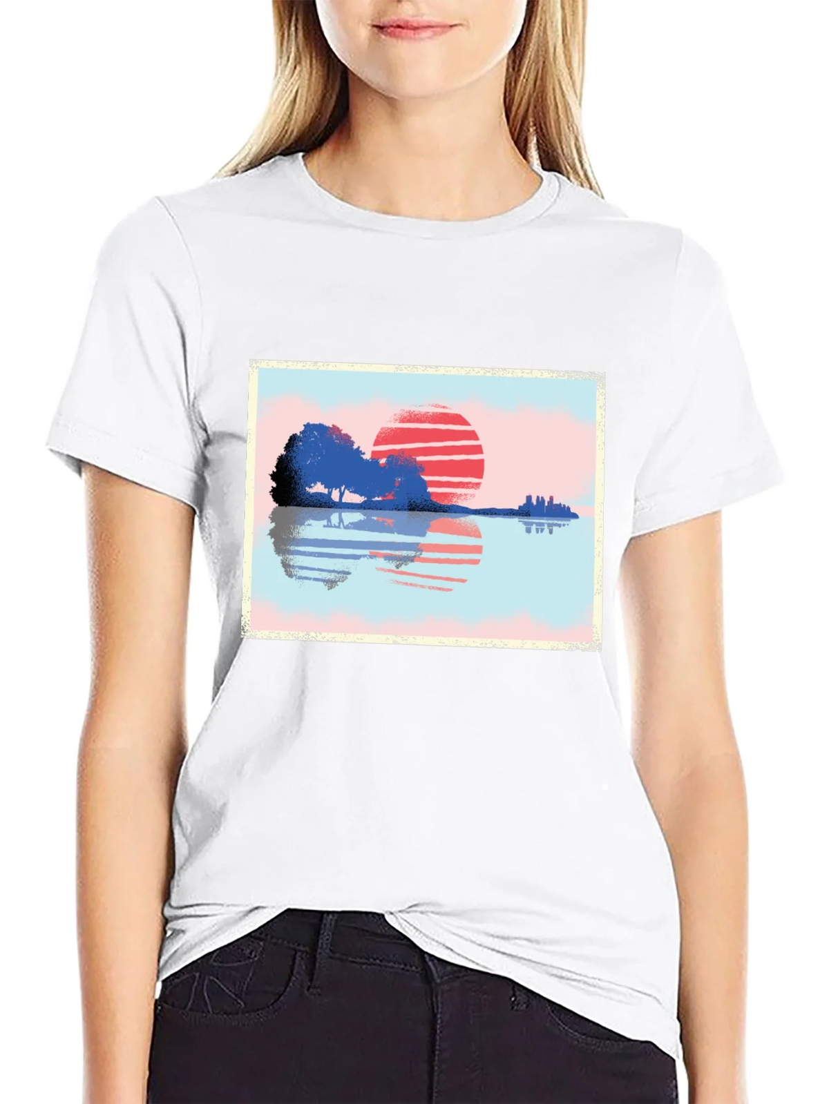 Sunset Reflection Graphic T-Shirt - Nature Inspired Art product image 7