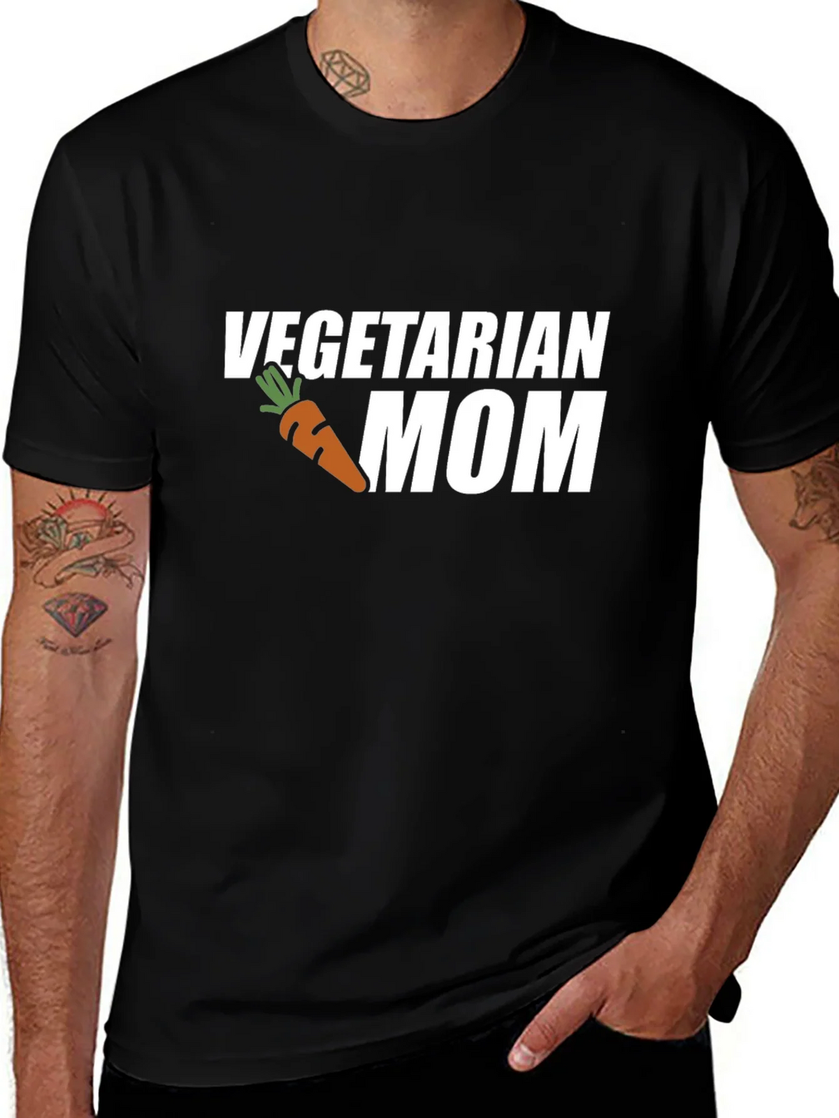 Vegetarian Mom T-Shirt: Carrot Graphic Tee product image 1