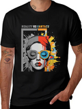 Reality vs. Fantasy Graphic Print T-Shirt product image 1