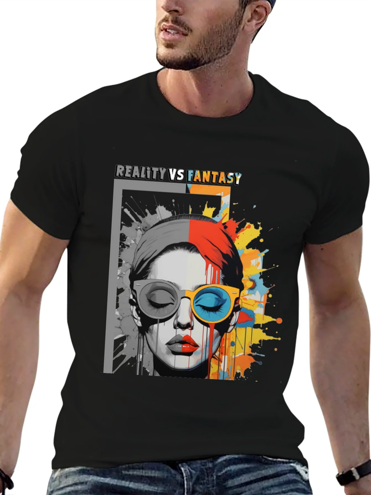 Reality vs. Fantasy Graphic Print T-Shirt product image 6